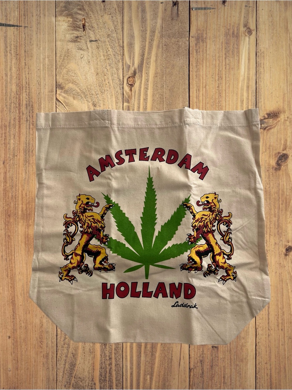 NWOT Canvas Tote Bag - Amsterdam Holland “This Bag Will Take You Higher” Print